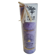 Palmių vaško žvakė violetinė 20 cm